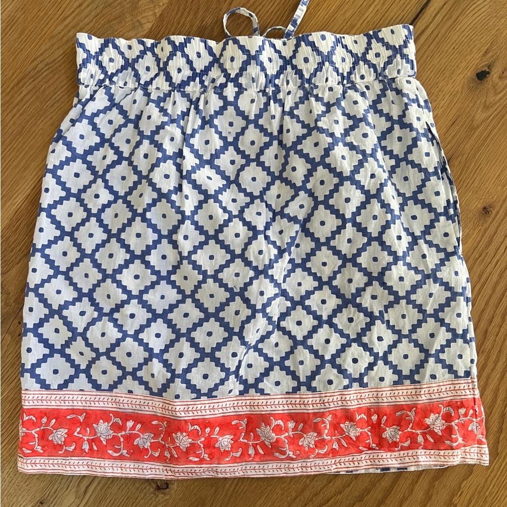 SET-J.CREW x SZ BLOCKPRINTS SHORT SLEEVE TOP & MINI SKIRT SET, SIZE S. - Picture 9 of 12